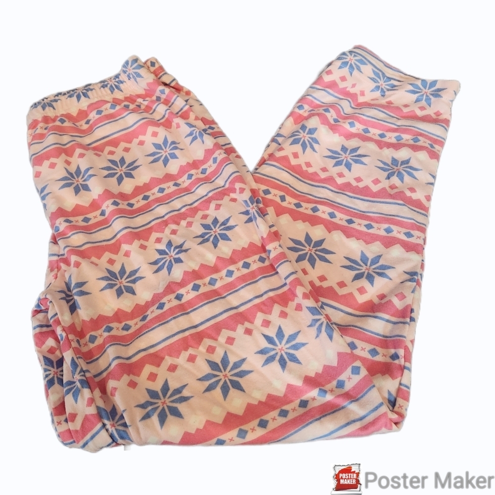 Jaclyn Smith Pink and‎ Blue Patterned Kids Sweatpants